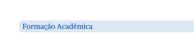 Formação Acadêmica